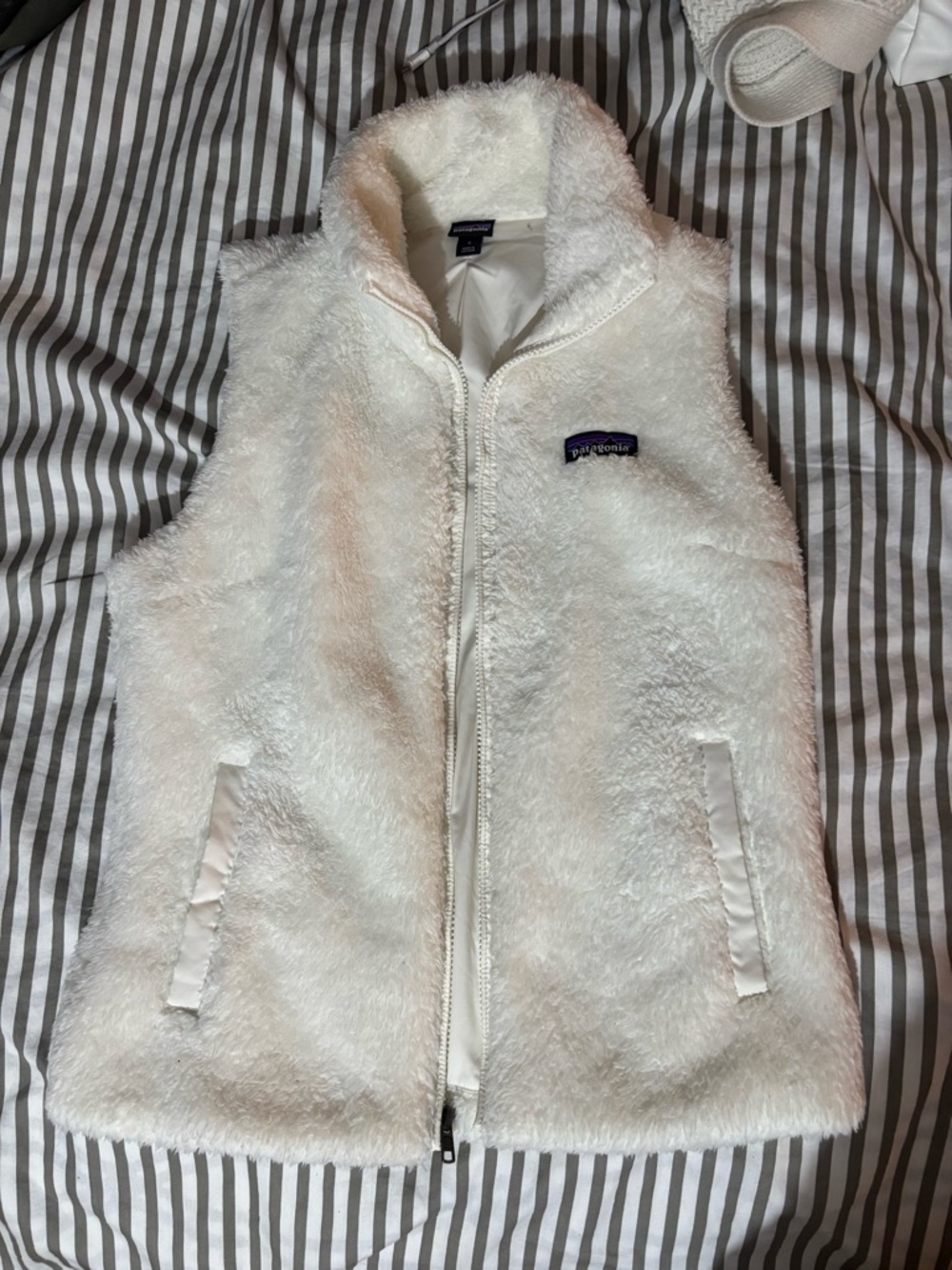 Patagonia White Sherpa Fleece Vest